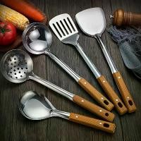 ราคา ชุดเครื่องครัวสแตนเลส 4 หรือ 5 ชิ้น สำหรับใช้ในบ้านและร้านอาหาร ประกอบด้วยตะหลิว ช้อน ทัพพีมีรู และอุปกรณ์ทำอาหารแข็งแรง (1733747094464267818)