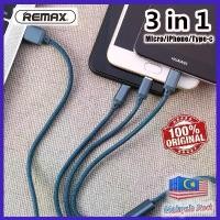ราคา ของแท้ Remax รุ่น RC 131th แบบ 3 ใน 1 ที่ชาร์จ รองรับการชาร์จแบบ USB และ Micro USB พร้อมสายเคเบิล USB Type‑C สำหรับโทรศัพท์มือถือ ใช้ได้กับ iPhone XS Max/XR/X/8/7/6/5 รวมถึง OPPO, Samsung และ Huawei (