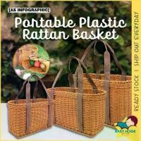 ราคา ตะกร้าพลาสติกกันน้ำทรงหวาย ความจุขนาดใหญ่ สำหรับเดินทาง ช้อปปิ้ง สิ่งของใช้ในบ้าน ตะกร้าผักพลาสติกทรงหวาย พื้นที่กว้าง เข่ง เบอร์ ผ้า มี ฝา ปิด กระเช้า ปี ใหม่ (1733240401400661919)