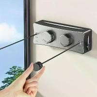 ราคา ราวตากผ้าแบบยืดหดได้ 5.1 ม. รอกสแตนเลสสำหรับใช้ในร่ม มองไม่เห็น เหมาะสำหรับซักรีด ผ้าขนหนู และผ้านวม ราวตากผ้าระเบียงหรือบ้านเช่า ขนาดกะทัดรัด (1732563926614443329)