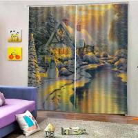 ราคา ผ้าม่าน/มู่ลี่หน้าต่าง/มู่ลี่ประตู คริสต์มาส 2 ชิ้น สำหรับห้องน้ำ (1734353893070046583)