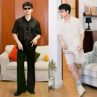 ราคา BARUM SHIRT เสื้อเชิ้ตแขนสั้นทรงโอเวอร์ไซส์ คําแนะนําการขายที่ร้อนแรงในเดือนนี้ ครอป y2k ไหม พรม คอ ปก คอเหลี่ยม สาว อวบ ื ้ อก 50 (1733396602294339174)