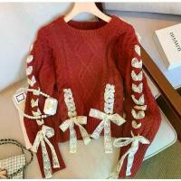 ราคา ชุดเสื้อกันหนาวสีแดง ปีนักษัตรปีมังกร ชุดคริสต์มาส ดีไซน์โบว์ บรรยากาศ สำหรับผู้หญิง ฤดูใบไม้ร่วงฤดูหนาว。 เสื้อ ไหม พรม คอ ปก 。 เสื้อ แขนยาว ผู้หญิง 。 ไหม พรม คาดิแกน 。 (1733009283118171415)