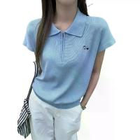ราคา เสื้อยืดคอปกโปโลครึ่งซิป สไตล์เกาหลี ถักนิตติ้ง แขนสั้น สำหรับผู้หญิง เสื้อสั้น ไหล่ปกติ โปโล ไหม พรม avocado simple wear สติช ขาย ดี ราคา ถุก ผ้า สวย น่ารัก ๆ (1732634868018938895)