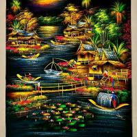 ราคา ภาพวาด/บนผ้ากำมะหยี่ (ผ้าสีดำ) ขนาด 28 x 40 นิ้ว (ไซร้จัมโบ้) ภาพมงคล วาดด้วยสีน้ำ สีสะท้อนแสง (1734222340268721591)