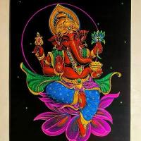 ราคา ภาพวาด/บนผ้ากำมะหยี่ (ผ้าสีดำ) ขนาด 28 x 40 นิ้ว (ไซร้จัมโบ้) ภาพมงคล วาดด้วยสีน้ำ สีสะท้อนแสง (1734222396028257719)