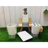 ราคา ชุดที่กดสบู่เซรามิค bathroom ที่ใส่สบู่เหลว ที่วางแปรงสีฟัน ยาสีฟัน ที่วางวบู่ ที่ใส่แชมพู ที่ใส่น้ำยาล้างมือ (1733067380628358153)