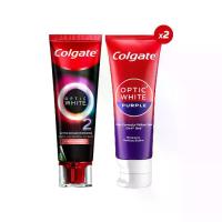 ราคา เซตบอกลาฟันเหลือง (ยาสีฟัน คอลเกต อ๊อพติค ไวท์ เพอร์เพิล x2 + ยาสีฟัน คอลเกต อ๊อพติค ไวท์ โอทู พีช x1)(Colgate Optic White Purple Toothpaste x2 + Colgate Optic White O2 Peach Toothpaste x1) (173092768