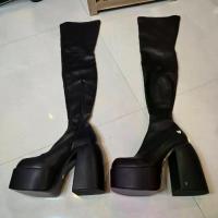ราคา รองเท้าบูท NAKED WOLFE Leather Spice Black Stretch Boots ของแท้ [พร้อมส่ง] (1733977441320273369)