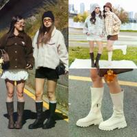 ราคา Minx รุ่น Tara รองเท้าบูท ทรงสูง หนังนิ่ม (1732843289359321041)