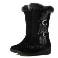ราคา รองเท้าบูท รุ่น รองเท้าลุยหิมะ ตกแต่งขนเฟอร์ Fur Boot - II (สีดำ) คลังสินค้า (1734187371749148534)