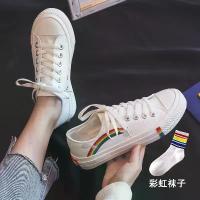 ราคา รองเท้าผ้าใบ, สีรุ้ง, รองเท้าผู้หญิง, อินเทรนด์, สไตล์เกาหลีใหม่สุดฮอต, รองเท้าสเก็ต Ulzzang, เหมาะสำหรับนักเรียน, รองเท้าผ้าอเนกประสงค์, 2025 (1731884794949437925)