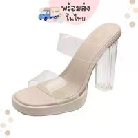 ราคา [ลด 1 ไซส์] พร้อมส่ง 35-43 ส้นสูง 3 , 3.5 , 4.5 นิ้ว รองเท้าส้นสูง ส้นแก้ว ส้นใส รองเท้าผู้หญิง 349 (1734155029040563763)
