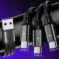 ราคา สายชาร์จ USB C 3 in 1 ชาร์จเร็ว 5A สายชาร์จ Type C สำหรับ Samsung S6 Xiaomi Redmi Note 4 Samsung Galaxy S20 โทรศัพท์มือถือ USB C (1734317812405667572)