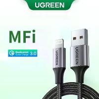 ราคา [เก็บเงินปลายทาง] UGREEN USB A สายชาร์จ ชาร์จเร็ว 2.4A ยาว 1 เมตร / 2 เมตร สำหรับ ไอโฟน iPhone 6/6Plus/7/7Plus 14/14 Pro/Pro Max (1734174471282132560)