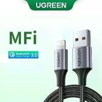ราคา UGREEN USB A สายชาร์จ ชาร์จเร็ว 2.4A ยาว 1 เมตร / 2 เมตร สำหรับ ไอโฟน iPhone 6/6Plus/7/7Plus 14/14 Pro/Pro Max 【ส่งจากไทย】 (1732505839330559798)