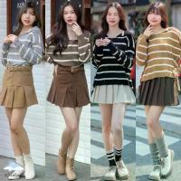 ราคา [ Rania Sweater - F33 ] 4 สี เสื้อไหมพรม สเวตเตอร์ เสื้อกันหนาว ลายทาง ปกทหารเรือ (1733589838047774087)