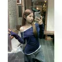 ราคา เสื้อยืด แขนยาว เปิดไหล่ สำหรับผู้หญิง สไตล์ต้นฤดูใบไม้ร่วง ดีไซน์ใหม่ เย็บปะติดปะต่อกันลูกไม้ ทรงสลิมฟิต เสื้อเปิดไหล่ ขายดีในปี 2025 สเวตเตอร์ (1732677583339358064)