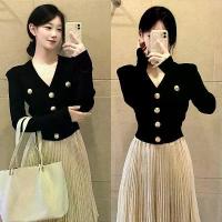ราคา คาร์ดิแกนแขนยาวสไตล์ฝรั่งเศส ถักใหม่ คาร์ดิแกนเข้ารูป เสื้อกันหนาวหรูหรา คาร์ดิแกนสั้น ชั้นฐาน เสื้อผู้หญิง。 เสื้อ ไหม พรม คอ ปก 。 เสื้อ คาร์ดิแกน ถัก 。 เสื้อ คอเต่า แขนยา (1733305200618079377)