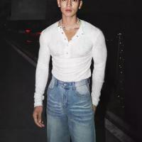 ราคา Men's High Elasticity Knitted Henley Shirt, Fitted Long Sleeve Button-Up Shirt, Breathable Slim Shirt with Button-Up Collar เสื้อกันหนาวมีซิปไซส์ใหญ่ สเวตเตอร์ (1732987062996207520)
