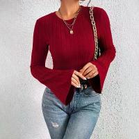 ราคา เสื้อคอกลมสำหรับผู้หญิง ทรงเข้ารูป ความยาวสั้น ไม่มีหน้าอก แขนยาว สเวตเตอร์ แขนทรงทราปเปิลขอบเสริฟ แขนยาว เสื้อยืด (1734158567836058944)