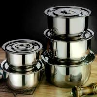 ราคา หม้อแขกสแตนเลส หม้อ หม้อแขก หม้อสแตนเลส 14-30 cm. (5 ชิ้น/ชุด)#C024 พิมพ์ ขันข้าว เบอร์ 8 (1733176381932275517)