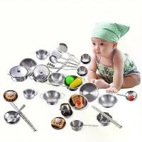 ราคา ของเล่นเล่นจำลองบ้าน สแตนเลส ห้องครัว MINI อุปกรณ์ทำอาหาร หม้อ กระทะ ของเล่นอาหาร ชุดเครื่องมือครัวขนาดเล็ก สำหรับเด็ก (1730642886799624375)