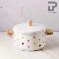 ราคา หม้อเคลือบอินาเมล 2 หู หม้อเคลือบ หม้อ หม้อสองหู พร้อมฝา ขนาด3.0ลิตร ลาย Poka Dot (1733522649959663439)