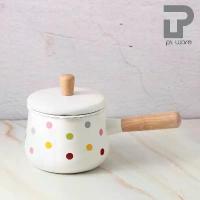 ราคา หม้อ หม้อด้ามเคลือบอินาเมล หม้อเคลือบ หม้อด้าม ตรานกเพนกวิน ขนาด 1.5ลิตร ลายจุด Poka Dot (1733523663039137143)