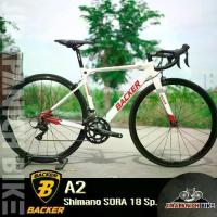 ราคา จักรยานเสือหมอบ Backer รุ่น A2 (เฟรมอลูมินั่ม ซ่อนสาย ลบรอยเชื่อม,เกียร์ Shimano Sora 18Sp.,น้ำหนัก 9.2 Kg.) (1729676772772710751)