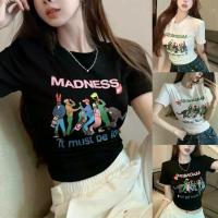 ราคา เสื้อยืดแขนสั้นผู้หญิงสไตล์เรโทร เกียร์ พิมพ์ลาย แฟชั่น ทรงเอวสูง เข้ารูป (1733812207523628465)