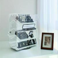 ราคา ตู้โชว์กระจกหมุนได้ 360 องศา ชั้นวางแบบถอดได้ 4 ชั้น พร้อมตัวล็อคและกุญแจ เหมาะสำหรับแว่นกันแดด เครื่องประดับ และของที่ระลึก สำหรับจัดแสดงและจัดเก็บ (1733185547570152789)