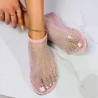 ราคา รองเท้าบูทสั้นสีแดง-ลายทาง, รองเท้าแตะหัวกลม, ตาข่ายกลวงออก, เหมาะสำหรับฤดูร้อน, รองเท้าผ้าใบ รองเท้าแตะ เชือก รองเท้า ทรงเอ หู หนีบ รองเท้า ทรงเอ หู หนีบ รองเท้า jellybu (1732469936359441908)