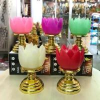 ราคา เทียนดอกบัว มี 7 สี เทียนไฟฟ้า เทียน LED ทรงดอกบัว ราคาต่อชิ้น (1733628606879663587)
