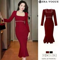 ราคา Eravogue-เดรสผู้หญิง เดรสสีดำ เดรสสีแดง เดรสหางปลา เดรสแขนยาว เดรสปาร์ตี้ เดรสออกงาน เดรสเซ็กซี่ เดรสเกาหลี ชุดออกงาน ชุดราตรี 6017 (S-XL Clothing Lady เสื้อผ้า Women (1734364550891865202)