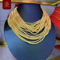 ราคา [COD] [Tiktok]ทองแม่มะตูมโปรรอเจนนี่ สร้อยคอทาโร่พ่นทราย น้ำหนัก 1บาท ยาว 18/20/24 แก้ว ขนเหล็ก (1733274058402530986)