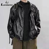 ราคา เสื้อแจ็คเก็ตหนังผู้ชาย Lansboter เสื้อสเวตเตอร์ แจ็คเก็ต เสื้อโค้ทผู้ชาย หนังวัว คอปกตั้ง ขนาดใหญ่ ดีไซน์เรียบง่ายคลาสสิก เสื้อแจ็คเก็ตหนังผู้ชาย ไบค์เกอร์ แจ็คเก็ตหนัง สีดำ (1733575676928951448)