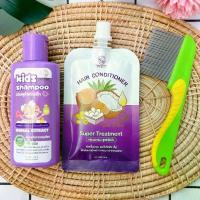 ราคา แชมพู+ครีมนวด 1ซอง +หวีสางสแตนเลส 1ด้าม ผู้ที่มีเหา แชมพูเหาเด็ก บำรุงเส้นผม (1730672468848053167)