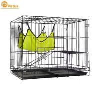 ราคา กรงแมว พับได้ กรงแมว 2 ชั้น Cat cage ซี่กรงห่าง 4 ซม. แถมเปลแมว ชั้นลอย บันได กรงใส่แมว Petus pet (1734270277555226353)