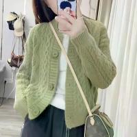 ราคา Zjc Cable-Knit Sweater Coat Women's Early Spring Autumn 2024 New Best Selling Women's Clothes Age-Reducing Beautiful Foreign Top Knitted Cardigan Clothing ผู้หญิง (1731014463171758251)