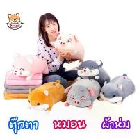 ราคา หมอนผ้าห่ม ตุ๊กตา หมู หนู แฮมเตอร์ ผ้าห่มนาโน 1 x1.6 m ตุ๊กตายาว 45 cm หมอนตุ๊กตาลายปักอย่างดี ผ้านุ่มมาก doll ZumoIX (1732938870902654108)
