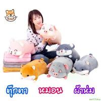 ราคา xzw117shop หมอนผ้าห่ม ตุ๊กตา หมู หนู แฮมเตอร์ ผ้าห่มนาโน 1 x1.6 m ตุ๊กตายาว 45 cm หมอนตุ๊กตาลายปักอย่างดี ผ้านุ่มมาก doll ZumoIX สินค้าดี (1733615811035039572)