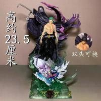 ราคา 2025 One Piece Figure Death God Zoro Anime One Piece 2D Statue Model Ornament Luffy Sanji Ace (1733049723529496419)
