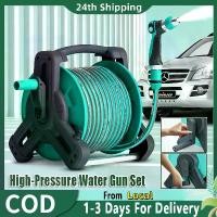 ราคา อุปกรณ์รดน้ำสวน Garden Hose Set Heavy Duty Garden Hose Reel Cart with Hose Metal Water Gun Wall/Floor Mount Tru and Hidden Brass Connector Garden Watering and Car Wash Hose Nozzl (1733907733585299041)