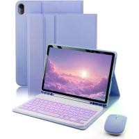 ราคา For iPad A16 11th / 10th Generation Case with Keyboard - 7 Color Change for iPad 10th Gen 2022 & 11th Gen 2025 A16 10.9/11 inch - Built-in Pencil Holder with Mouse - Purple (1733892698919896625)