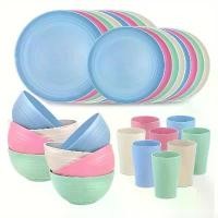 ราคา 16pcs Large Breadcrumb Cutlery Set, 8/4 Serving, Kitchen Accessories, Sturdy Modern Cutlery Set - Plates/Dessert Plates/Bowls/Cups, Dishwasher And Microwave Safe, Lightweight Cut (1733486343892076147)