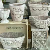 ราคา English style plant pot กระถางต้นไม้สไตล์อังกฤษ วัสดุปูนปั้นแต่งลายวินเทจ (1734102208412616432)