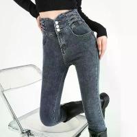 ราคา 2026 High Waist Skinny Jeans for Women New Spring and Autumn Slim Fit Fleece Lined Tight Pencil Pants Winter Trousers (1733693965575554297)