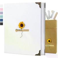 ราคา Scrapbook Album 8" x 10" DIY Scrapbook Photo Album Hardcover Kraft Paper 3 Rings Memory Book for Wedding, Anniversary, Travel, Family, White (1733778355814761772)