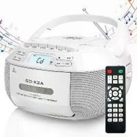 ราคา CD Player Boombox Cassette Combo with Bluetooth AM/FM,Radio Stereo,Sound Remote Control AUX/USB,Drive Tape, (1733320418453586991)